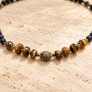 Collar de Ojo de Tigre y Piedra Volcánica