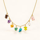Collar Dorado de Piedras Naturales Multicolor