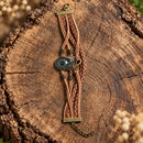 Pulsera bohemia marrón con mandala y mariposas