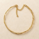 Conjunto Gargantilla y Pulsera Doradas Trenzada