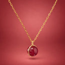 Collar de Ágata Roja Dorada