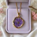 Collar Flor de Violeta Preservada