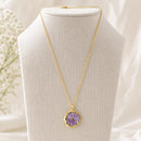 Collar Flor de Violeta Preservada