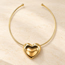 Conjunto Collar y Aros Corazón Dorado Aura de Amor