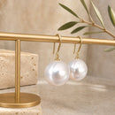 Aros Perla Blanca De Alto Brillo
