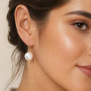Aros Perla Blanca De Alto Brillo
