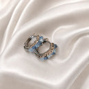 Aros Argollas con Cristales Azules