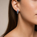 Aros Argollas con Cristales Azules