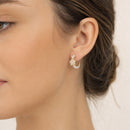 Aros Perlas y Camelia Esmaltada