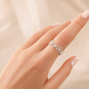 Anillo Ajustable - Flores Plata