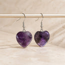 Aros Corazón Amatista Natural