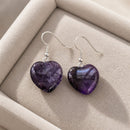 Aros Corazón Amatista Natural
