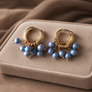 Aros Perlas Azul Tornasol