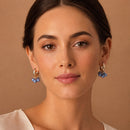 Aros Perlas Azul Tornasol