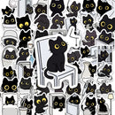 Stickers de Gatitos Negros kawaii