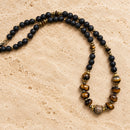 Collar de Ojo de Tigre y Piedra Volcánica