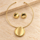 Conjunto Collar y Aros Dorados Espejo Solar