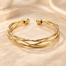 Conjunto Gargantilla y Pulsera Doradas Trenzada