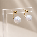 Aros Perlas Y Esfera Dorada