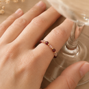 Anillo de Granate y Turmalina Rosa