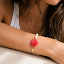 Pulsera De Perlas Y Rosa
