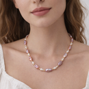 Collar de Perlas Keshi de agua dulce - Rosa Interior
