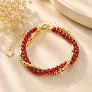 Pulsera Doble de Ágata Roja