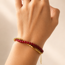 Pulsera Doble de Ágata Roja