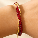Pulsera Doble de Ágata Roja