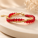 Pulsera Doble de Ágata Roja
