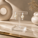 Aros Perlas y Camelia Esmaltada