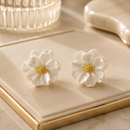 Aros Flor De Camelia Aurora