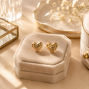 Aros Corazón Dorado Texturizado