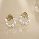 Aros Flor Calada y Perlas