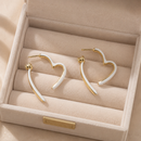 Aros Corazón De Esmalte Blanco