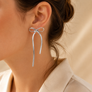 Aros Lazo de cinta Plateado