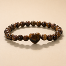 Pulsera Corazón Ojo De Tigre