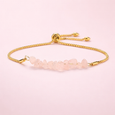 Pulsera Dorada y Cuarzo Rosa