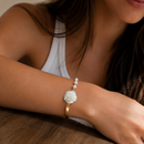 Pulsera de Perlas y Rosa Blanca