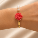 Pulsera De Perlas Y Rosa