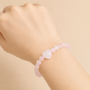 Pulsera Cuarzo Rosa Corazón
