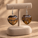 Aros Corazón Ojo De Tigre