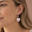 Aros Corazón De Cuarzo Rosa