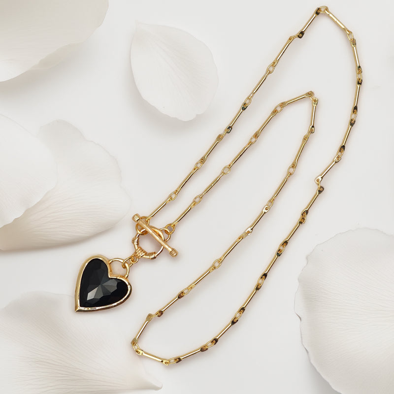 Collar Corazón Ónix