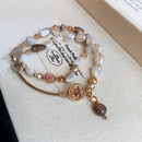 Pulsera Dorada Shoushan y Perla