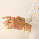 Pulsera Cadena Dorada Perla