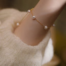 Pulsera Cadena Dorada Perla