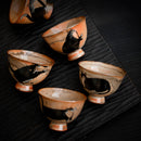 Set de 5 Tazas Japonesas - Gato Negro