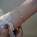 Pulsera Cadena Dorada Perla