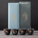 Juego de tazas de té Grulla Tenmoku